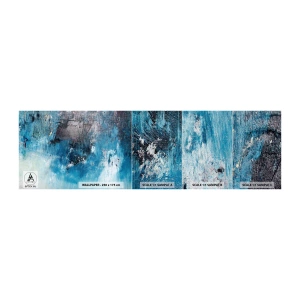 Mostră tapet Premium Sand - Rapsodie albastră - Abstracția, Bucată, Artă Modernă - 100x30 cm