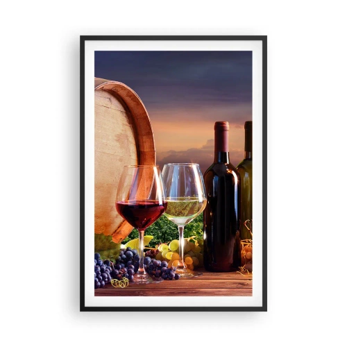 Poster în ramă neagră - Aici viața are un gust - 61x91 cm