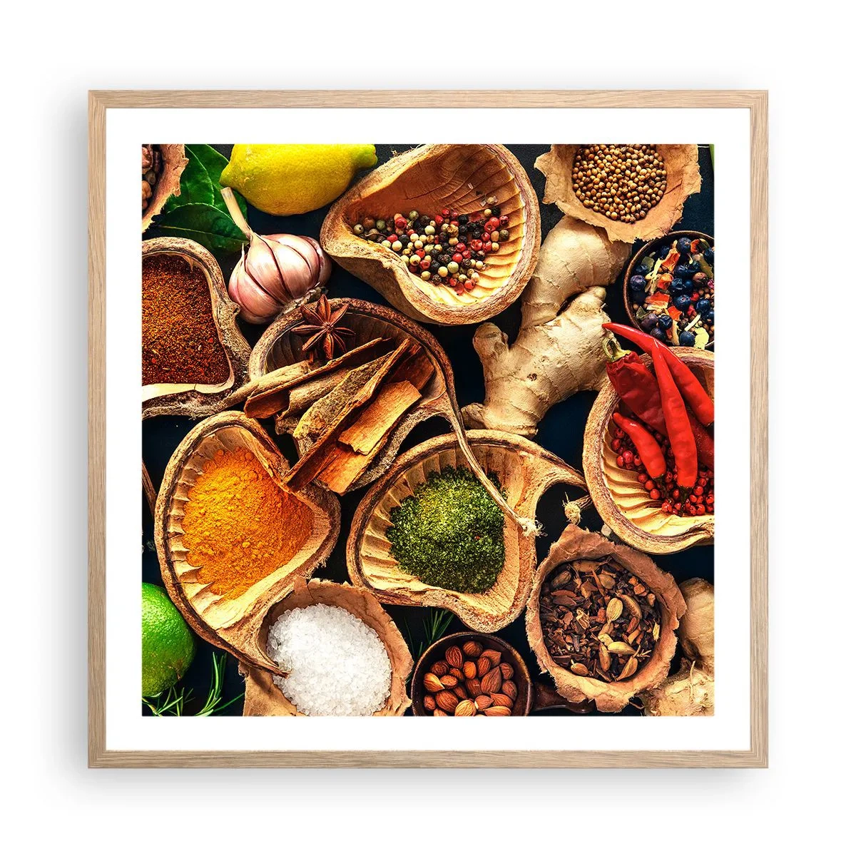 Poster în ramă de stejar deschis - Ia ce vrei - 60x60 cm