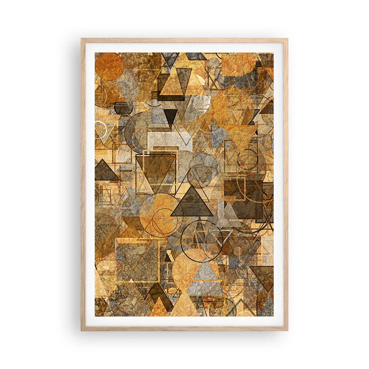 Poster în ramă de stejar deschis - Lumea băgată în formă - 70x100 cm