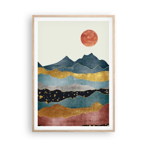 Poster în ramă de stejar deschis - Secțiunea transversală a lumii - 70x100 cm