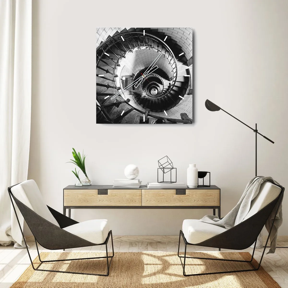 Ceas de perete - Ceas pe sticlă - Din ce în ce mai sus - 40x40 cm