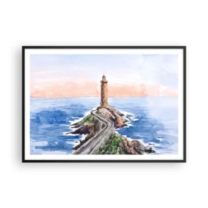 Poster în ramă neagră - Cu fața la mare - 100x70 cm