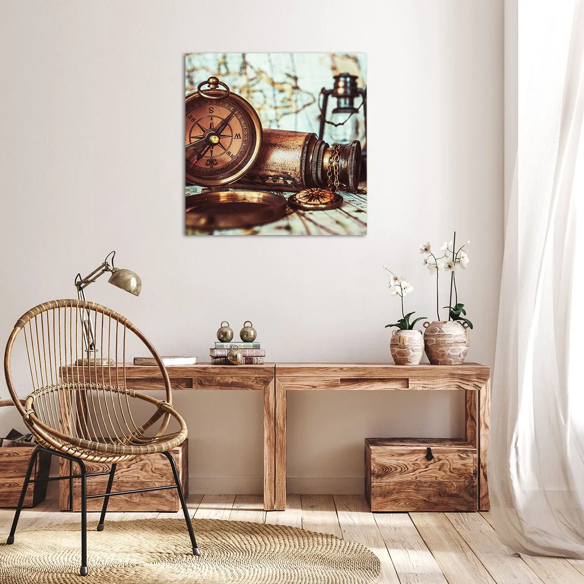 Tablou pe pânză - Te așteaptă o aventură cu pirați în Caraibe - 50x50 cm