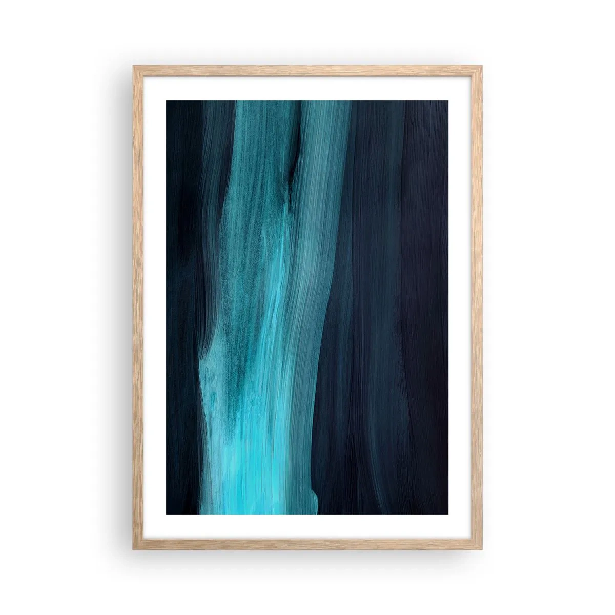 Poster în ramă de stejar deschis - Du-te cu fluxul - 50x70 cm