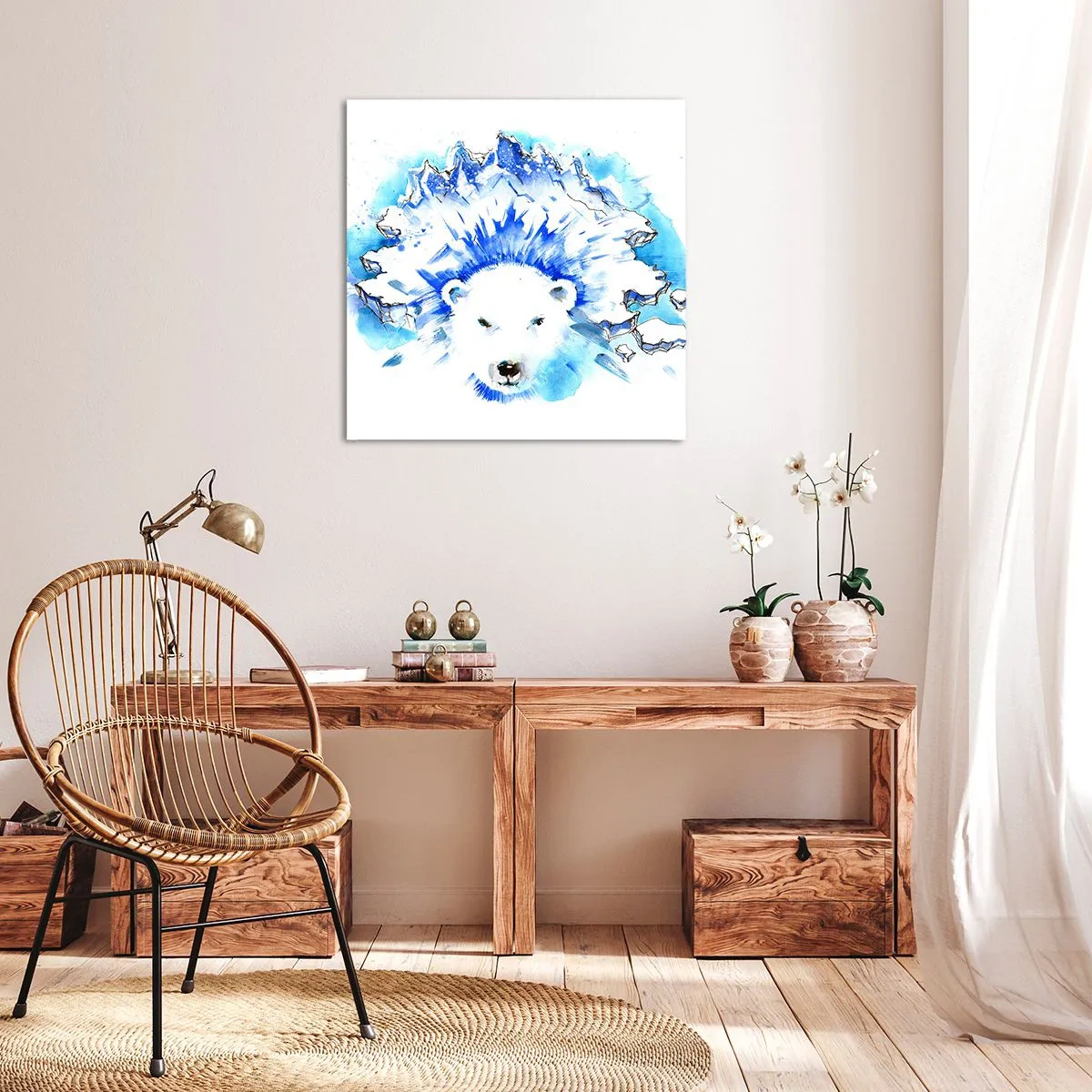 Tablou pe pânză - Regele Arcticii într-o coroană de gheață - 30x30 cm