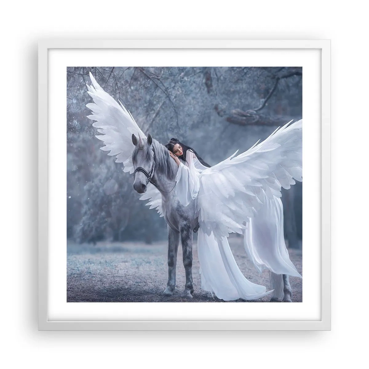 Poster în ramă albă - Moment inspirat - 50x50 cm