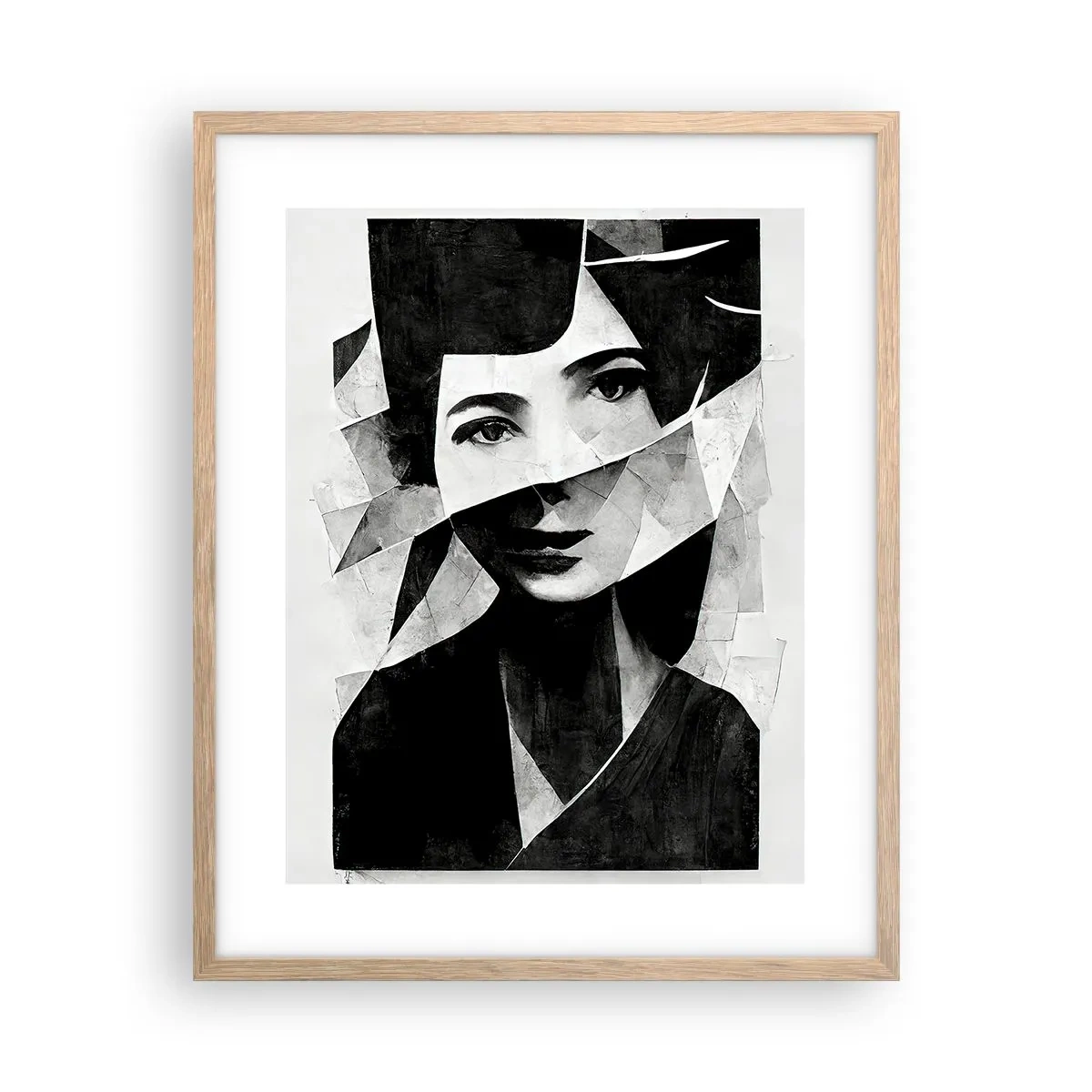 Poster în ramă de stejar deschis - Cine ești? - 40x50 cm