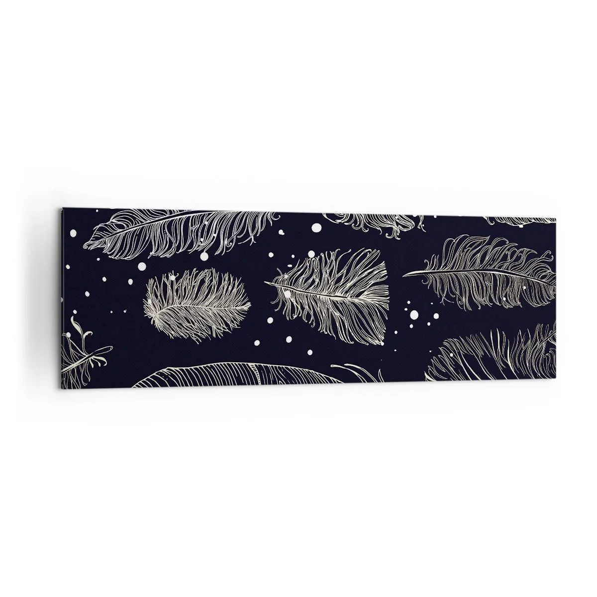 Tablou pe pânză - Dantelă cu pene - 160x50 cm