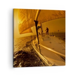 Tablou pe pânză - O seară aurie după o zi multicoloră - 60x60 cm