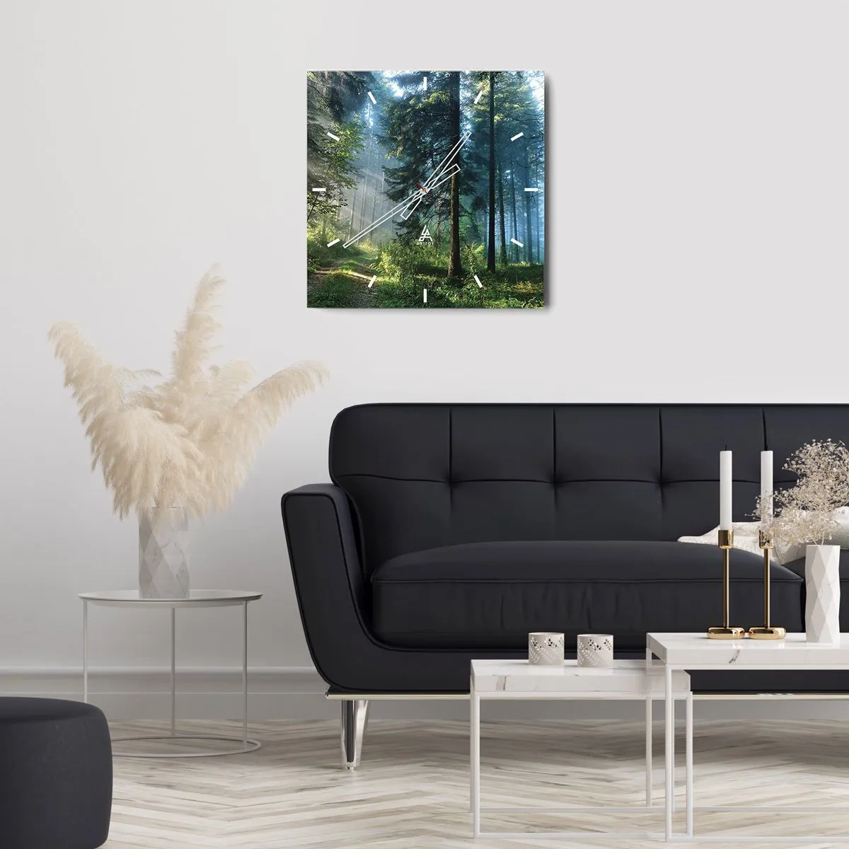 Ceas de perete - Ceas pe sticlă - Strălucirea de dimineață - 30x30 cm