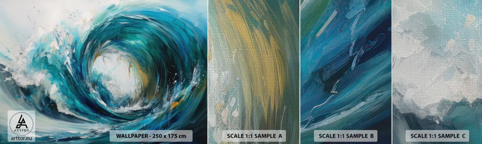 Mostră tapet Premium Canvas - Portal maritim - Ocean, Val, Bucată - 100x30 cm