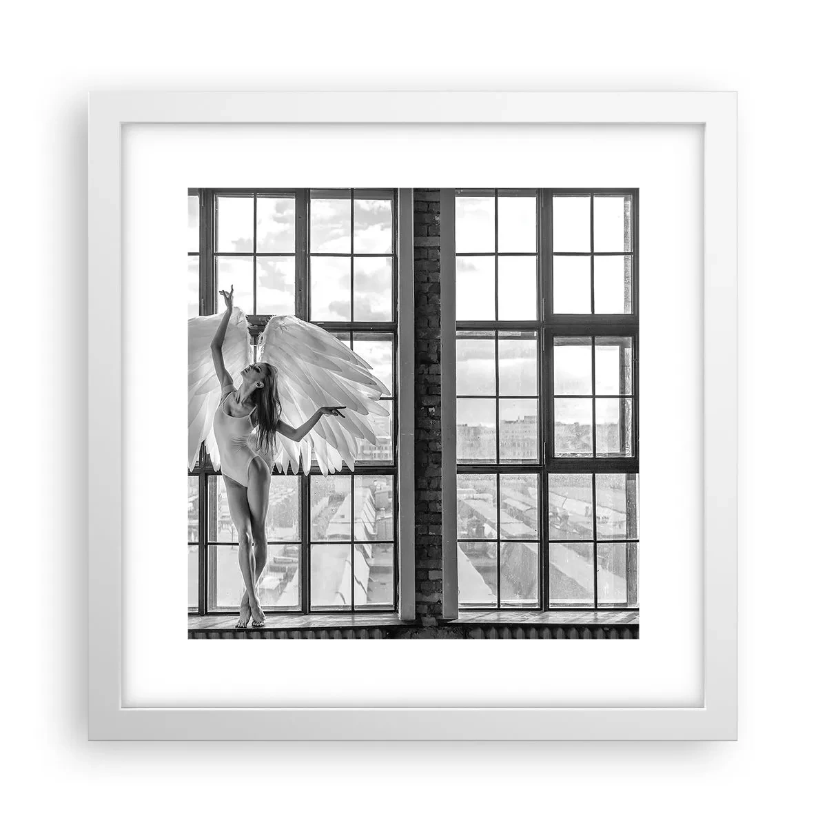 Poster în ramă albă - Orașul îngerilor dansatori? - 30x30 cm