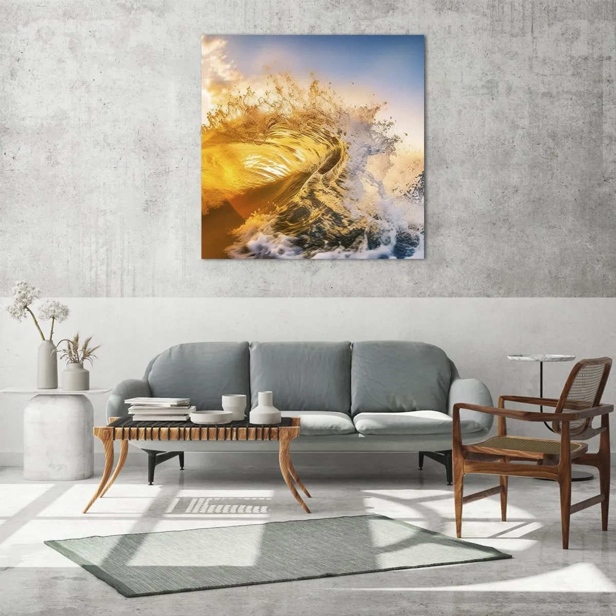 Tablou pe sticlă - Joc în nisip - 60x60 cm