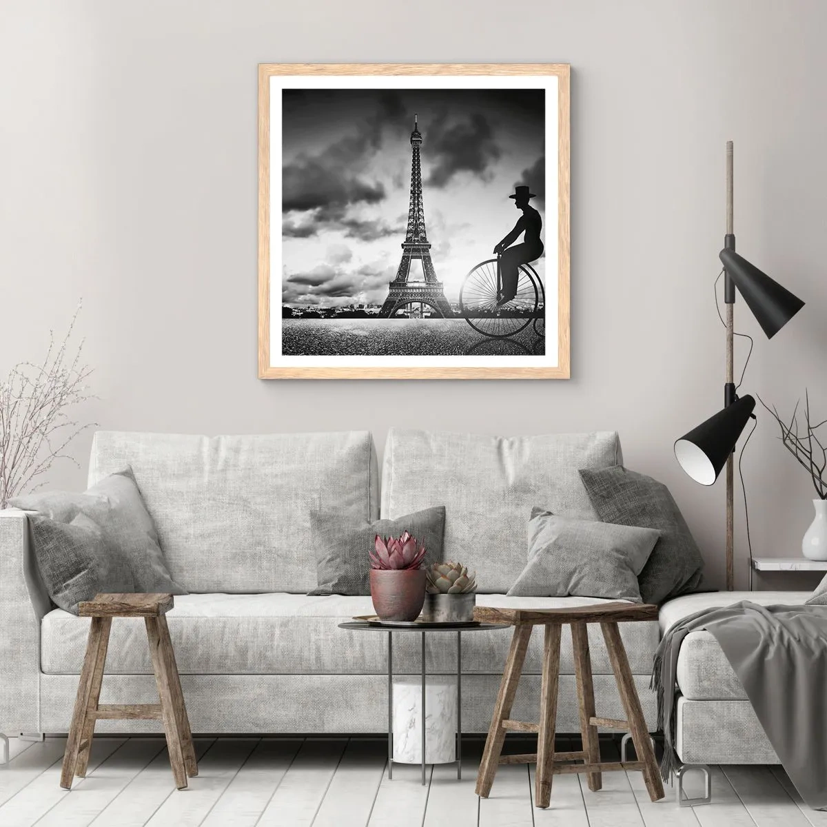 Poster în ramă de stejar deschis - Dorul de Belle Epoque - 60x60 cm