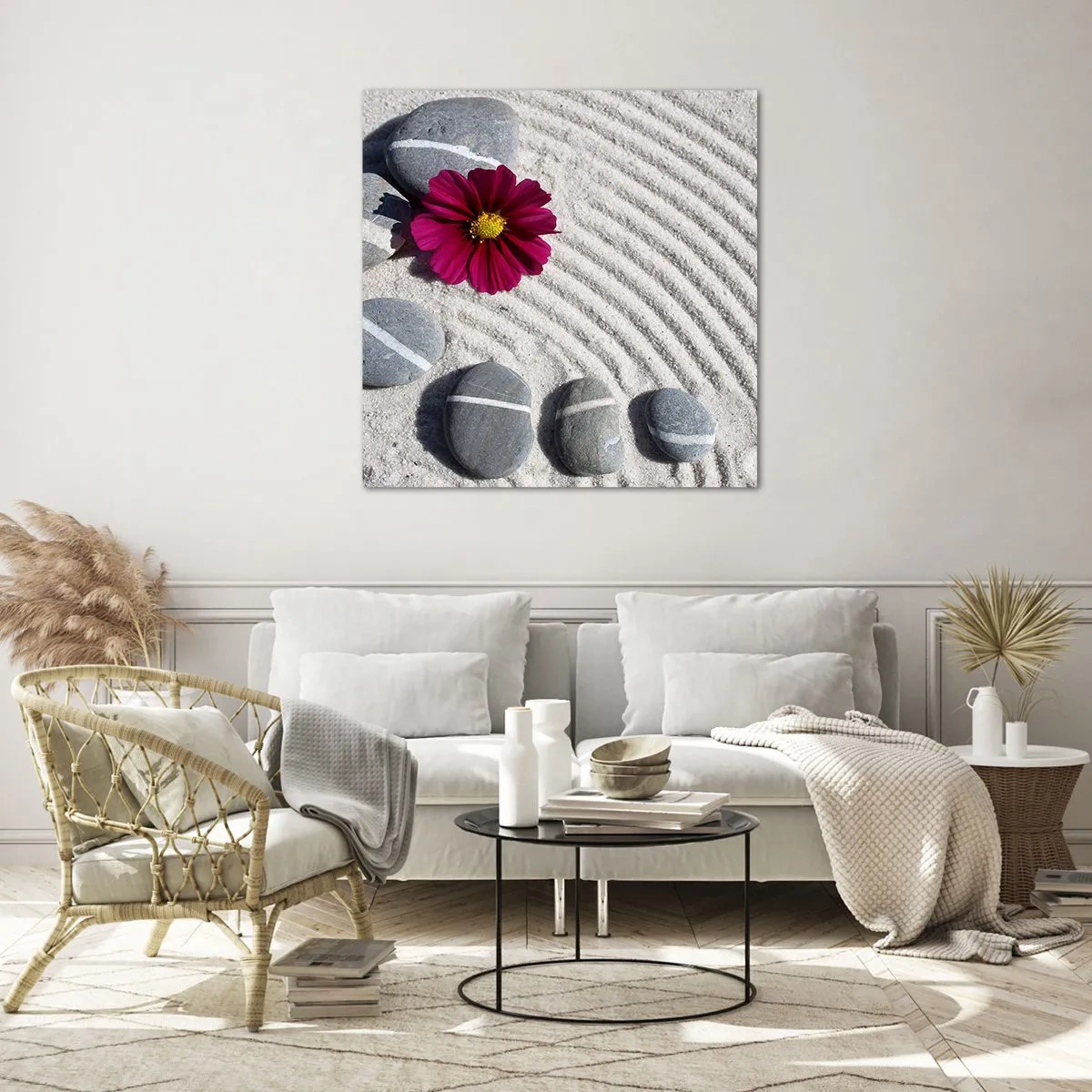 Tablou pe sticlă - Energia și liniștea cercului magic al naturii - 60x60 cm