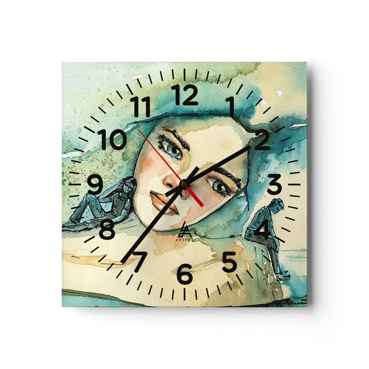 Ceas de perete - Ceas pe sticlă - Am I blue? - 30x30 cm