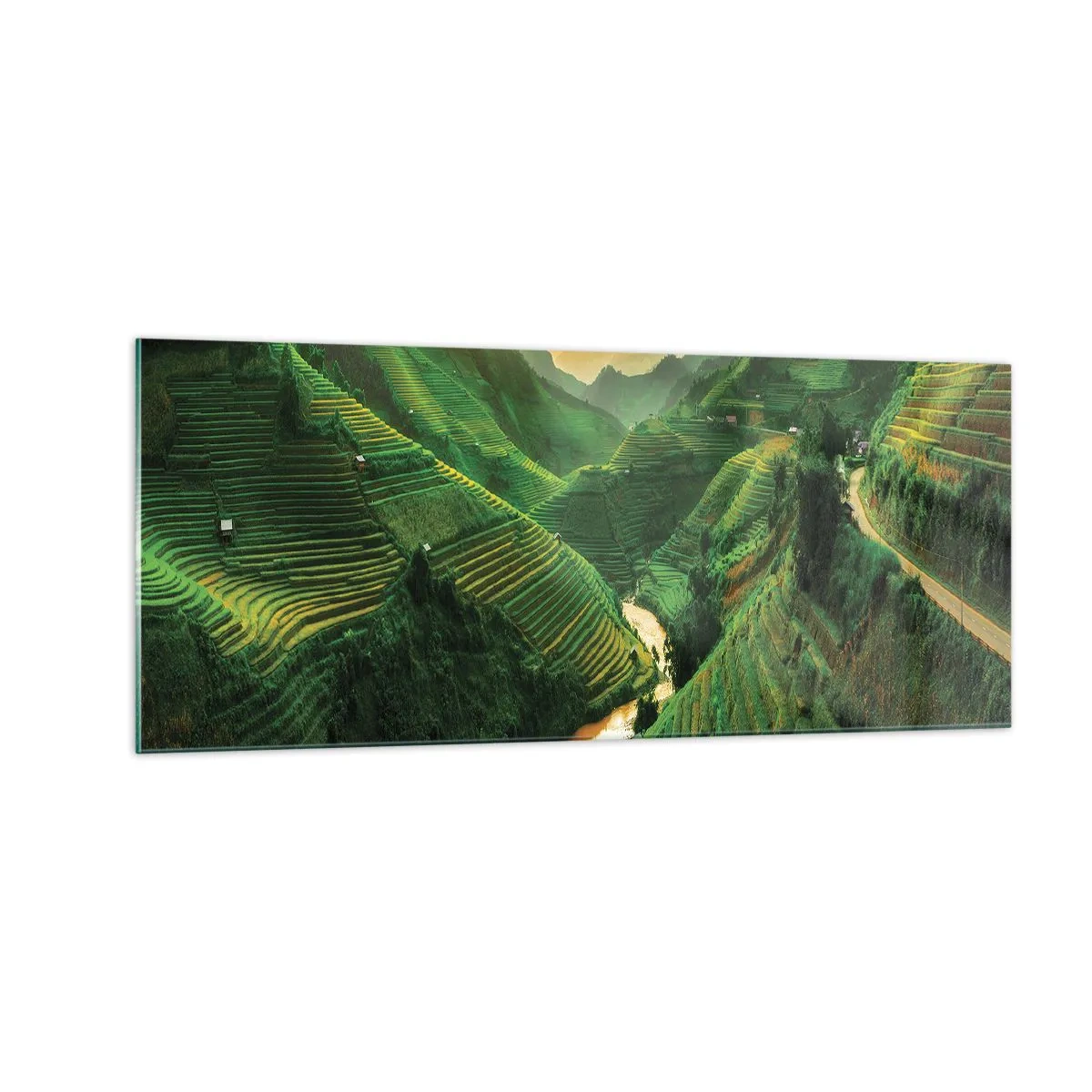 Tablou pe sticlă - Valea vietnameză - 100x40 cm