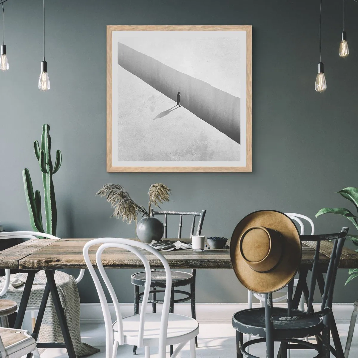 Poster în ramă de stejar deschis - Obiectiv clar - 40x40 cm