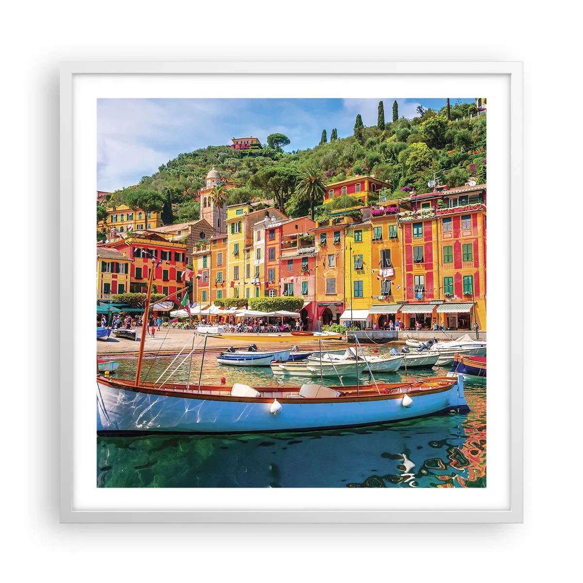 Poster în ramă albă - O dimineață italiană - 60x60 cm