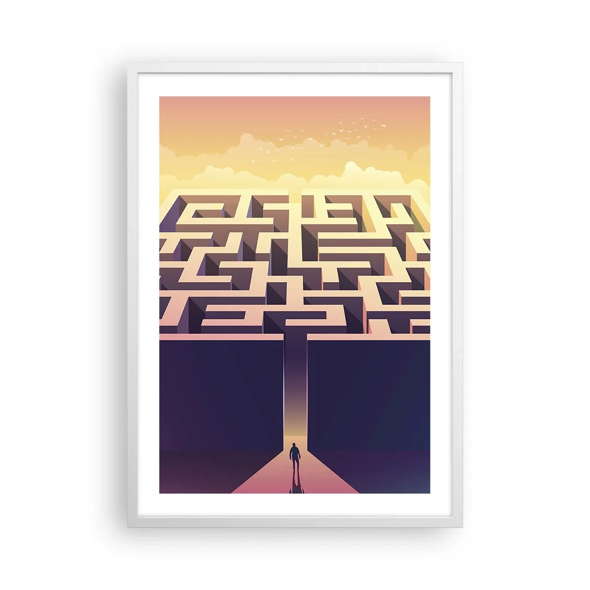 Poster în ramă albă - Momentul deciziei - 50x70 cm