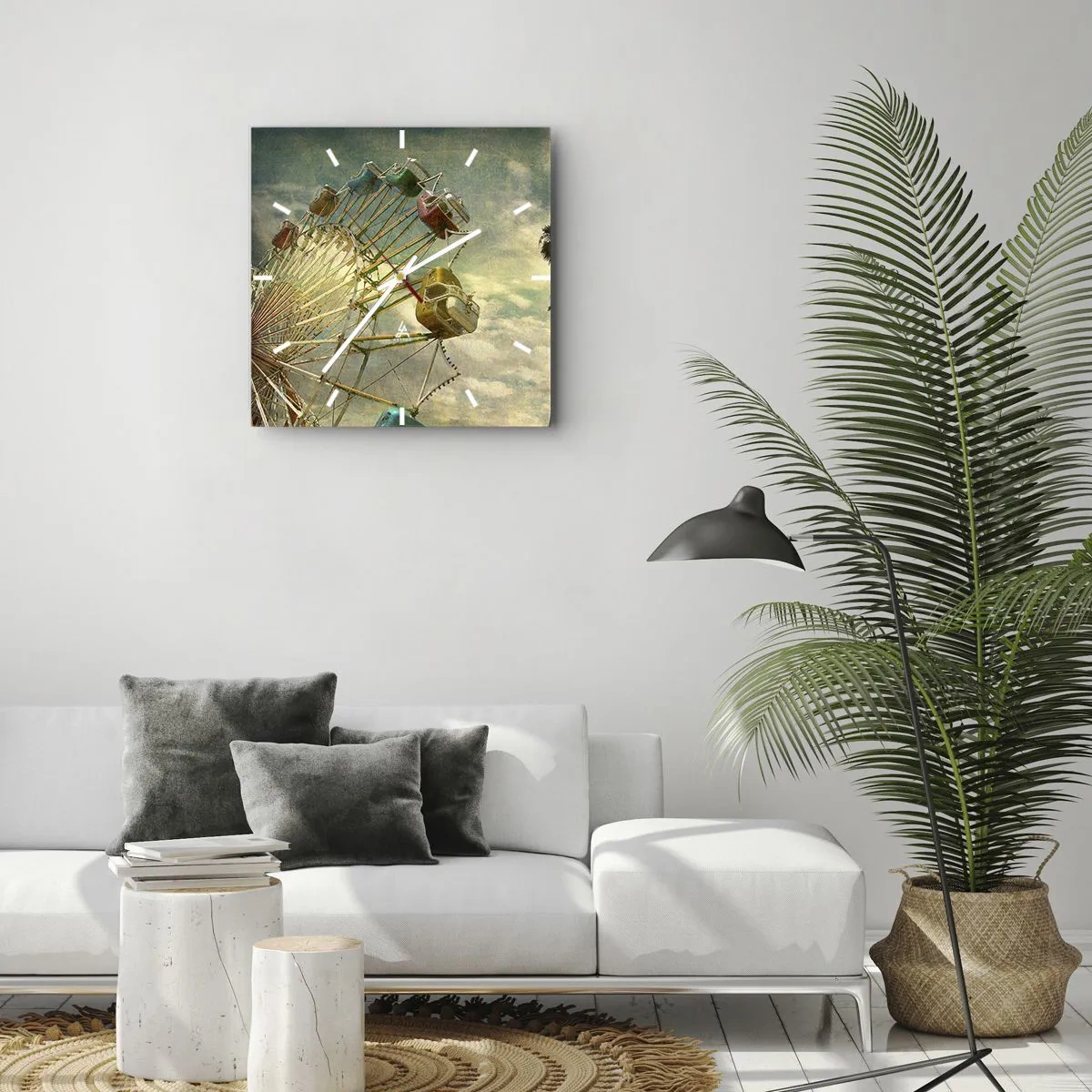 Ceas de perete - Ceas pe sticlă - Hai la distracție… - 30x30 cm