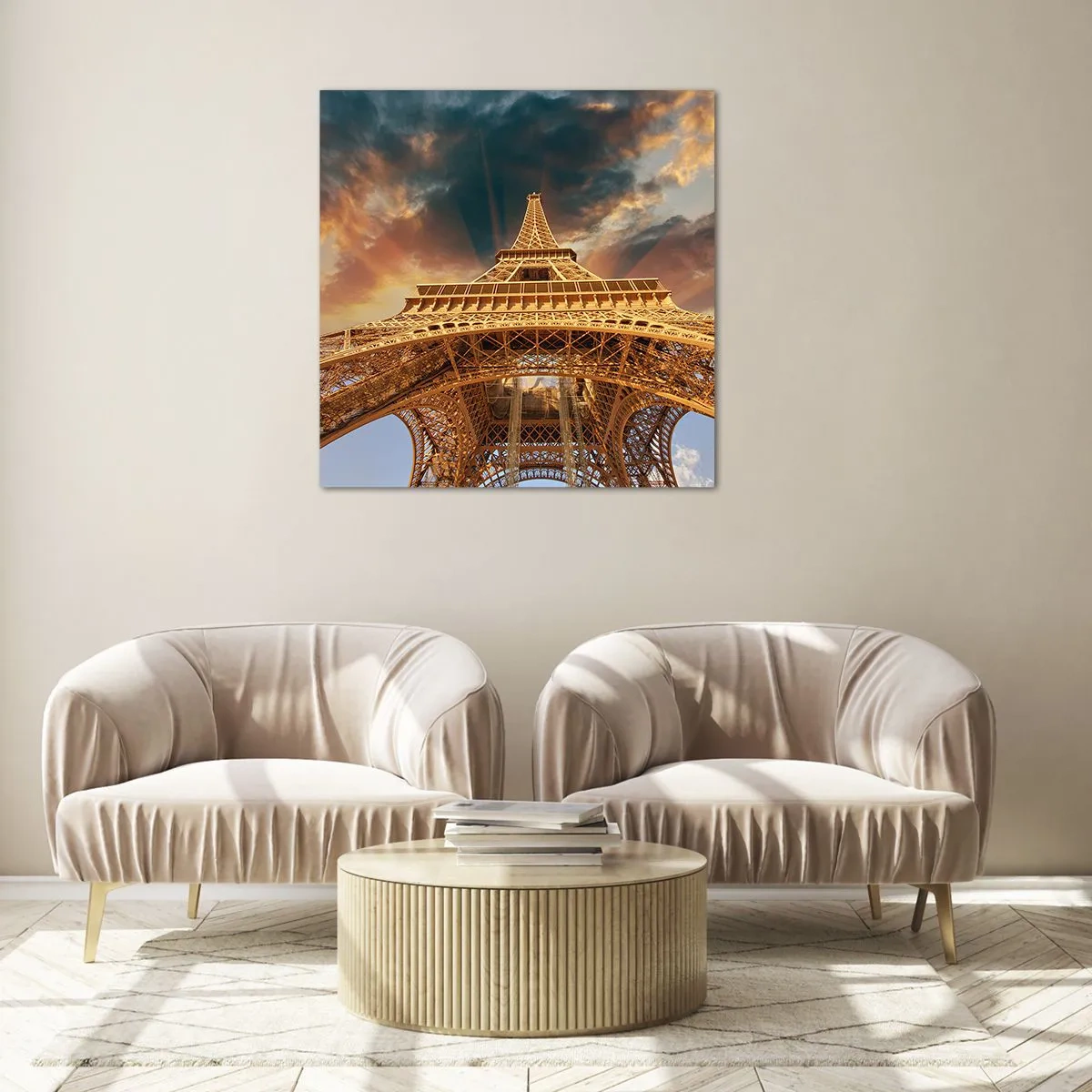 Tablou pe sticlă - Cum a ajuns omenirea la cer - 70x70 cm