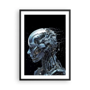 Poster în ramă neagră - Figură cibernetică în stil futurist - 50x70cm - Tehnologia este o femeie - Decorațiune modernă pentru perete pentru living și dormitor ARTTOR