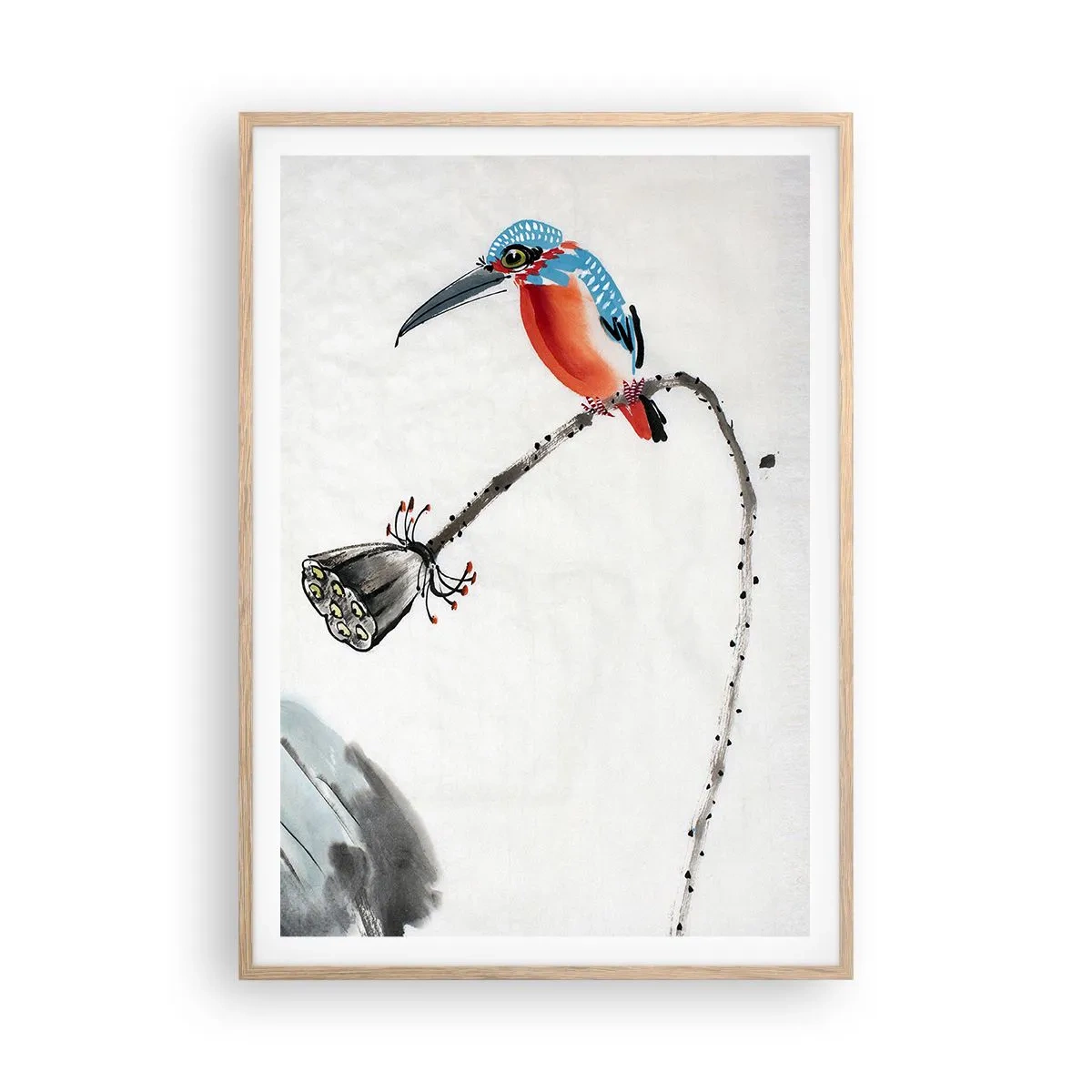 Poster în ramă de stejar deschis - Viața de pajiște - 70x100 cm