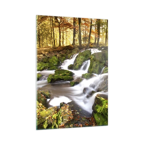Tablou pe sticlă - Repede prin pădure de toamnă - 50x70 cm