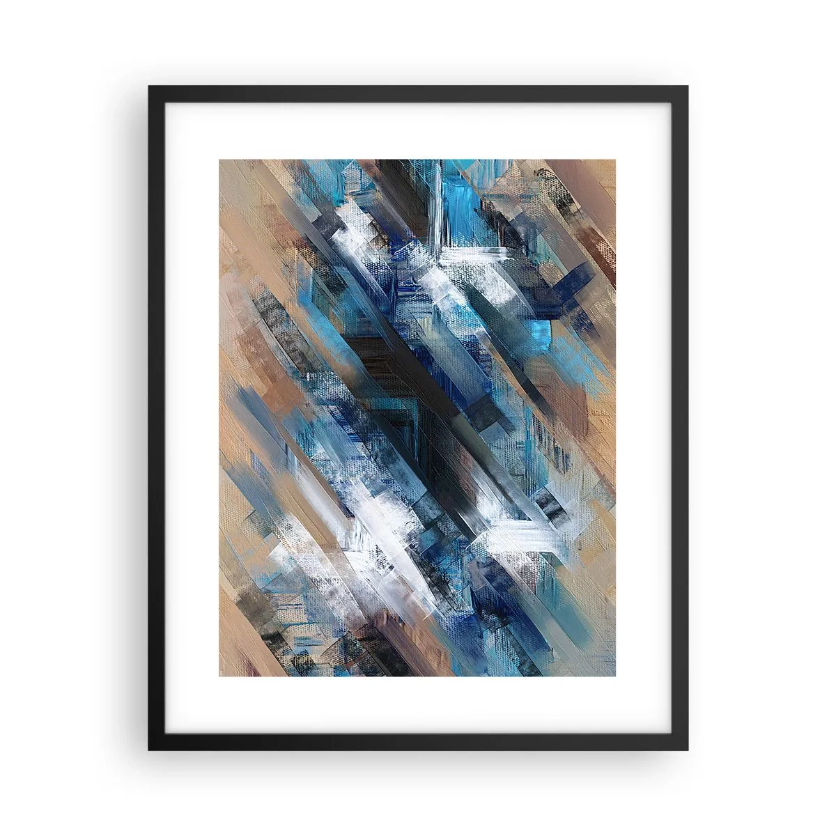 Poster în ramă neagră - Pe o pantă albastră - 40x50 cm