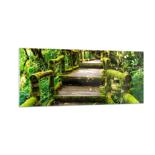 Tablou pe sticlă - Coridorul verde - 100x40 cm