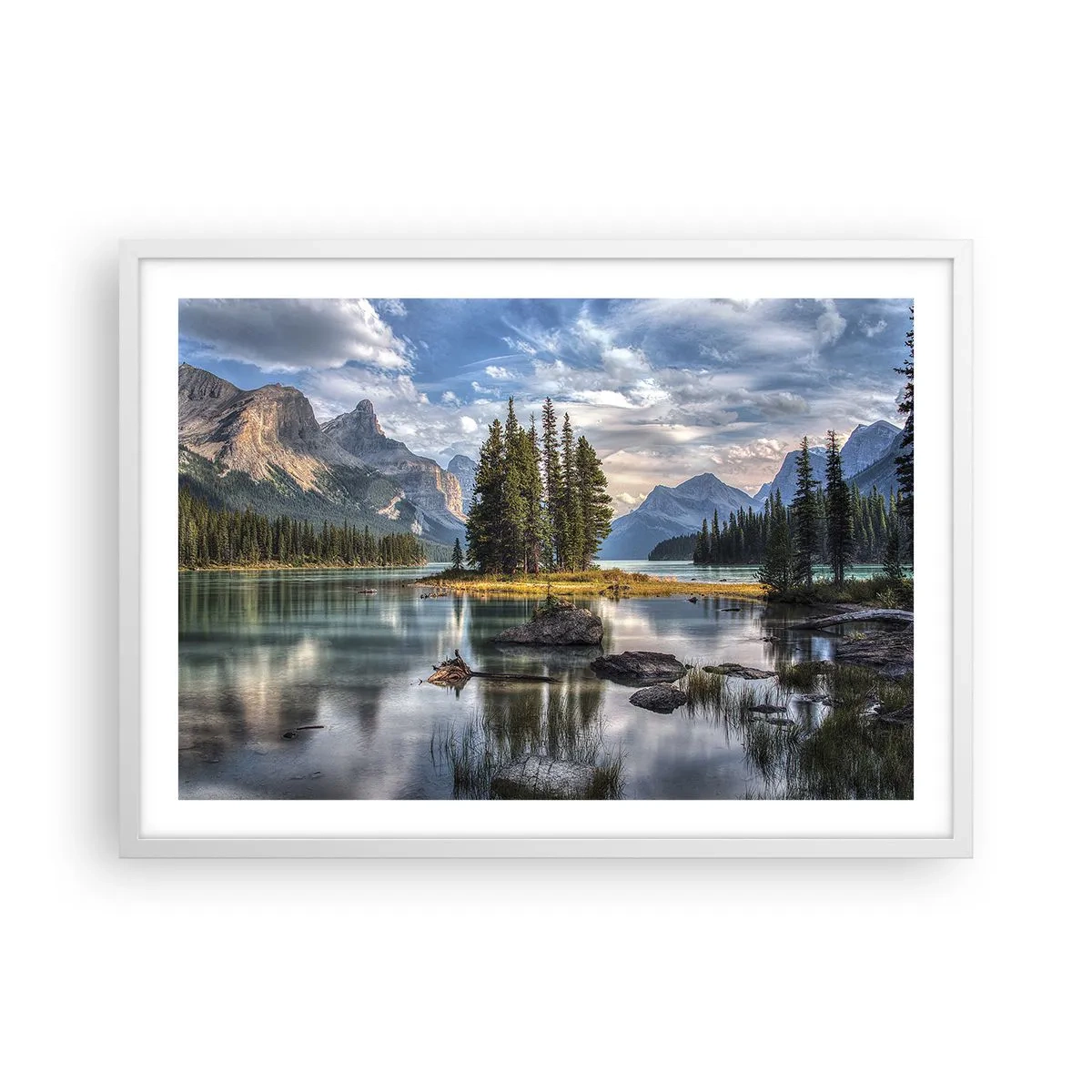 Poster în ramă albă - La o apă mare și limpede… - 70x50 cm