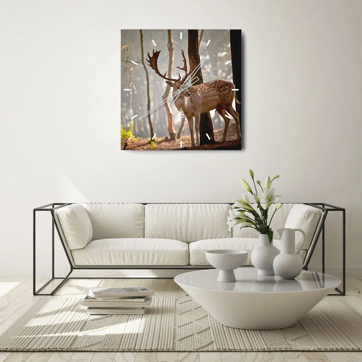 Ceas de perete - Ceas pe sticlă - Lumina tinereții - 40x40 cm