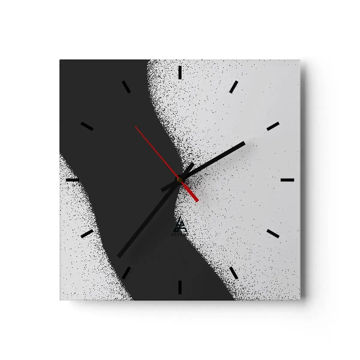 Ceas de perete - Ceas pe sticlă - Echilibru lichid - 30x30 cm