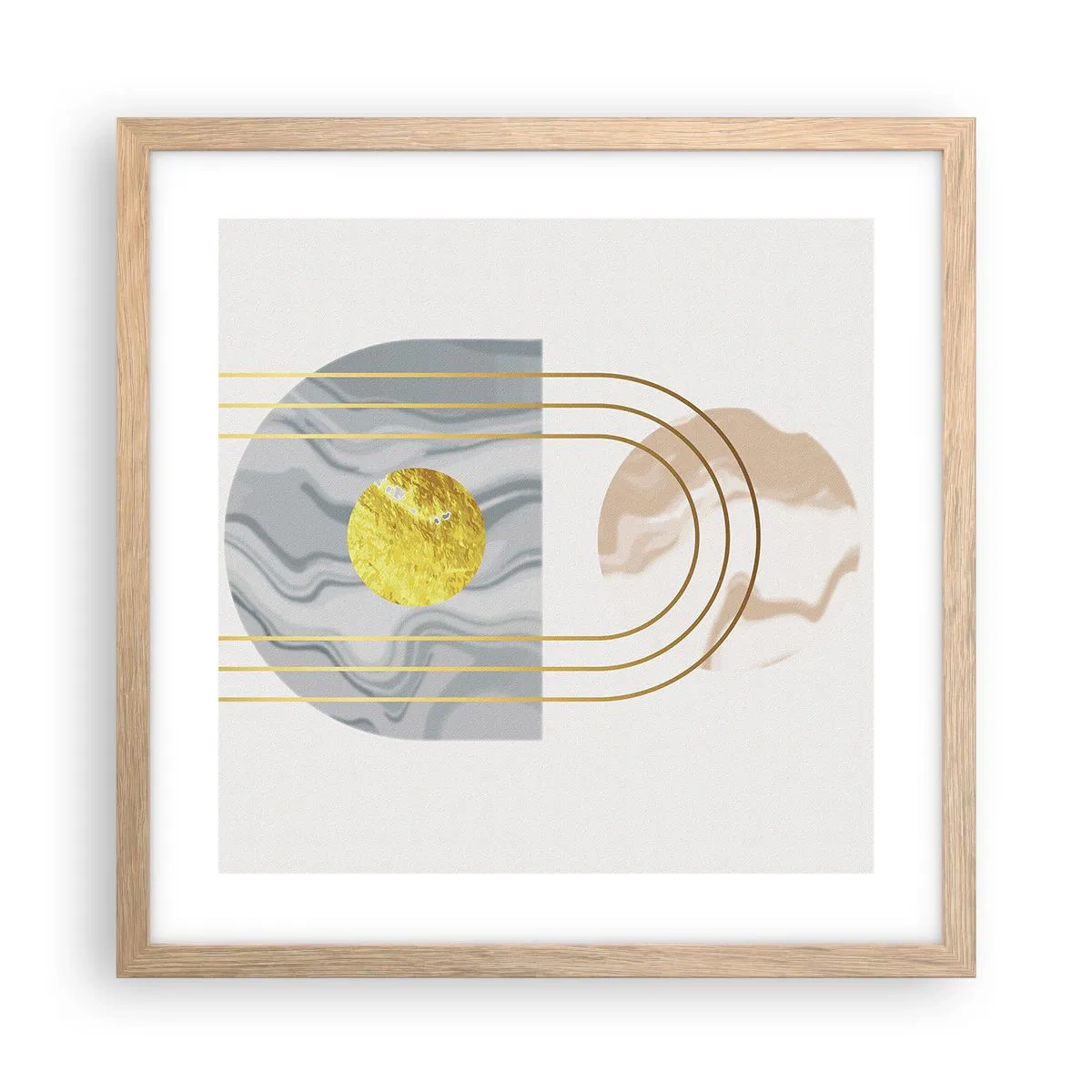 Poster în ramă de stejar deschis - Lumină și strălucire - 40x40 cm