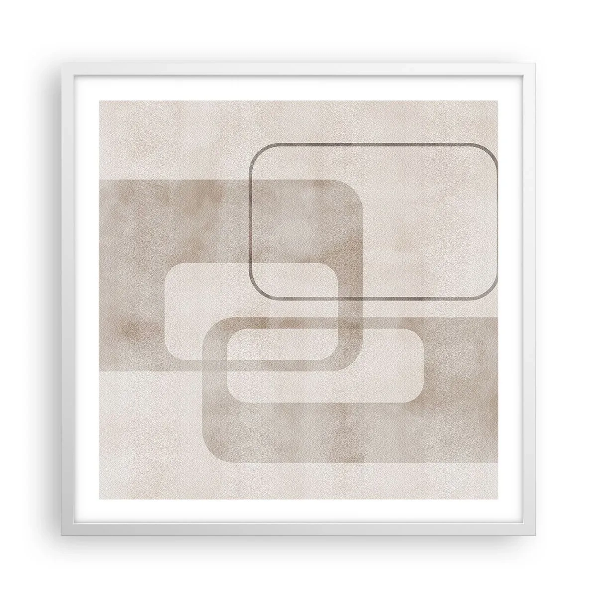 Poster în ramă albă - Fuga geometrică - 60x60 cm