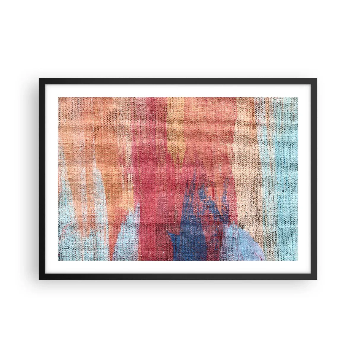 Poster în ramă neagră - Plutind prin curcubeu - 70x50 cm