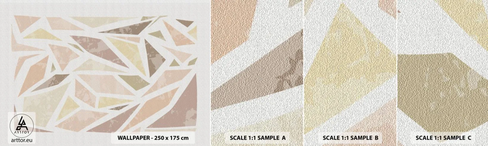 Mostră de Tapet Standard Eco - Compoziție de vitralii - Minimalism, Pastel, Boho - 100x30 cm