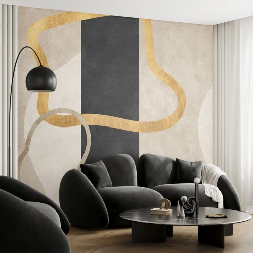 Tapet Premium Sand - Forme înbuclite - Art Deco, Minimalism, Abstracţionism - 300x210 cm