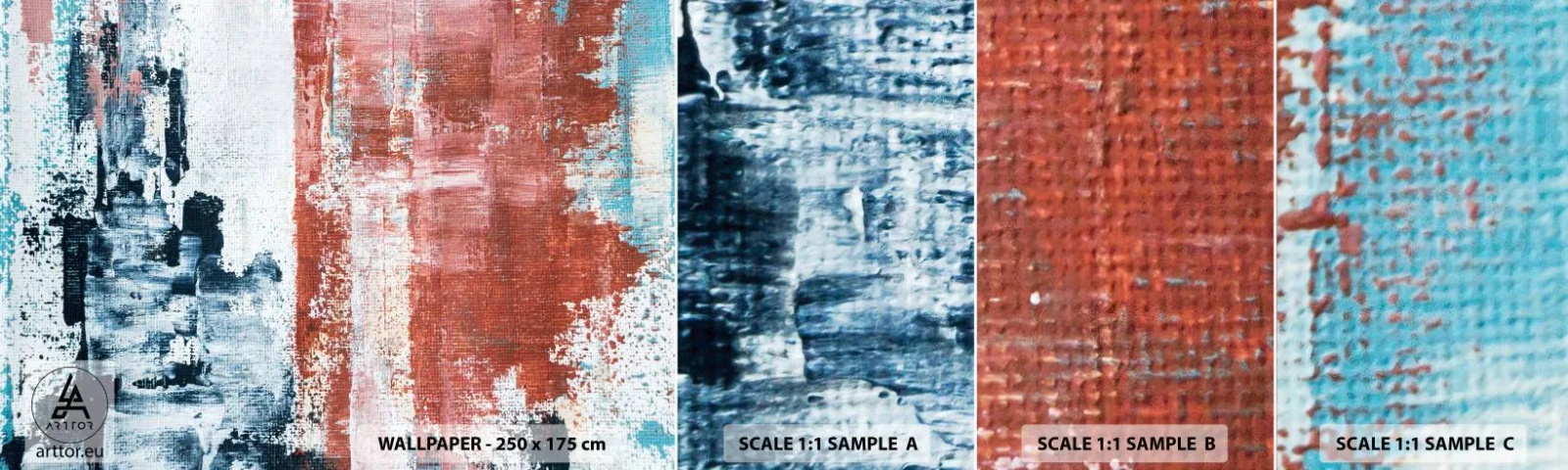 Mostră de Tapet Standard Eco - Jumi-juma abstract - Abstracția, Bucată, Pictura - 100x30 cm