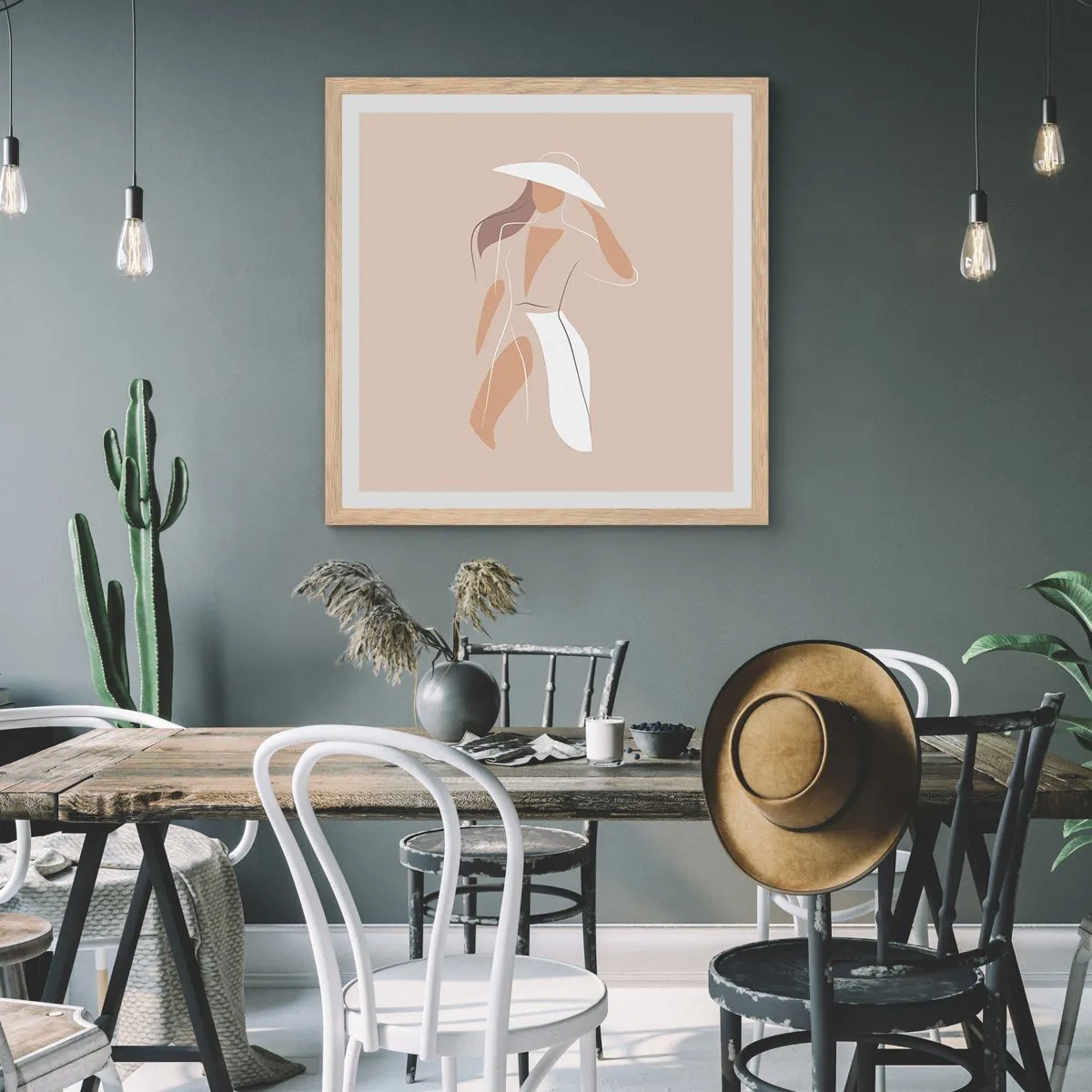 Poster în ramă de stejar deschis - Moda este distractivă - 60x60 cm