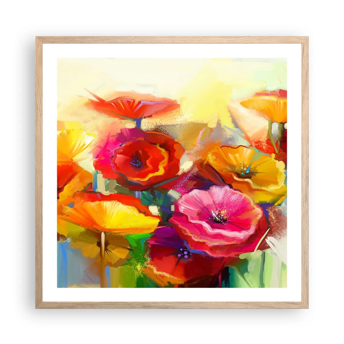 Poster în ramă de stejar deschis - Nu numai roșu - 60x60 cm