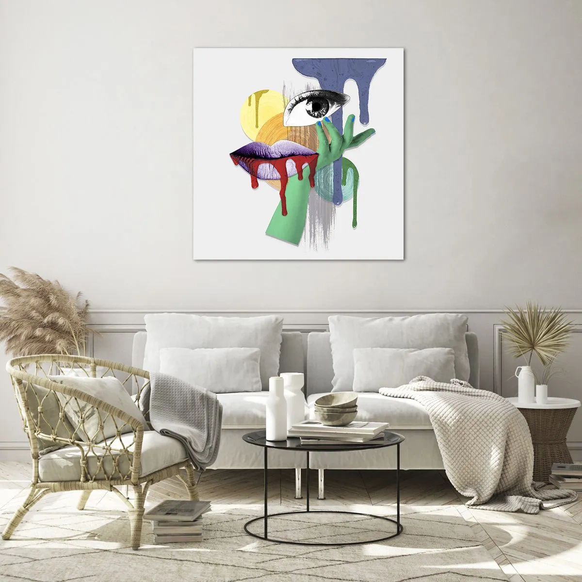 Tablou pe sticlă - Portret deconstruit - 60x60 cm