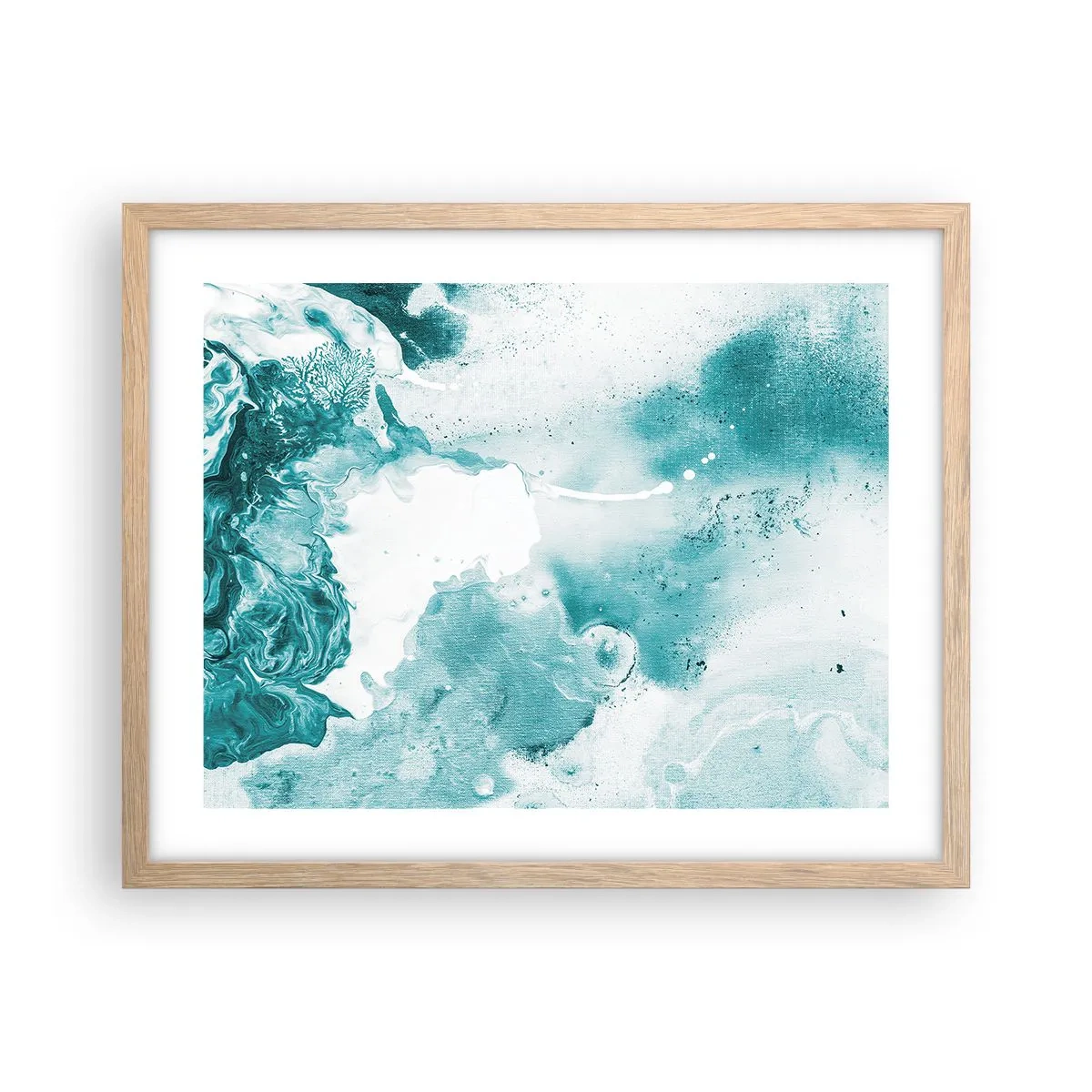 Poster în ramă de stejar deschis - Câmpii inundabile de albastru - 50x40 cm