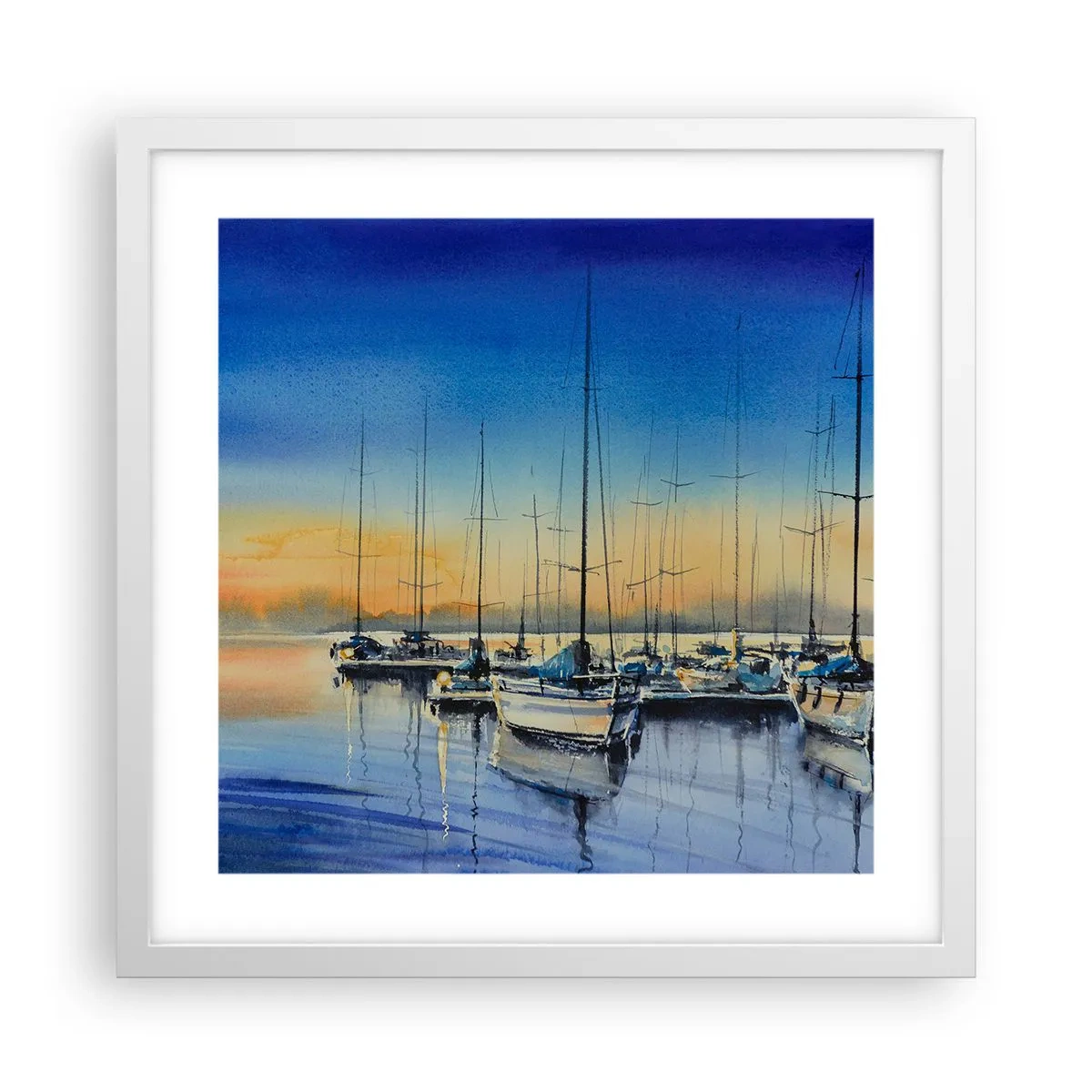 Poster în ramă albă - Sfârșitul unei zile bune - 40x40 cm