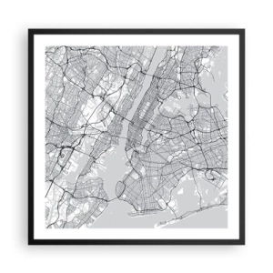 Poster în ramă neagră - Anatomia unei metropole - 60x60 cm