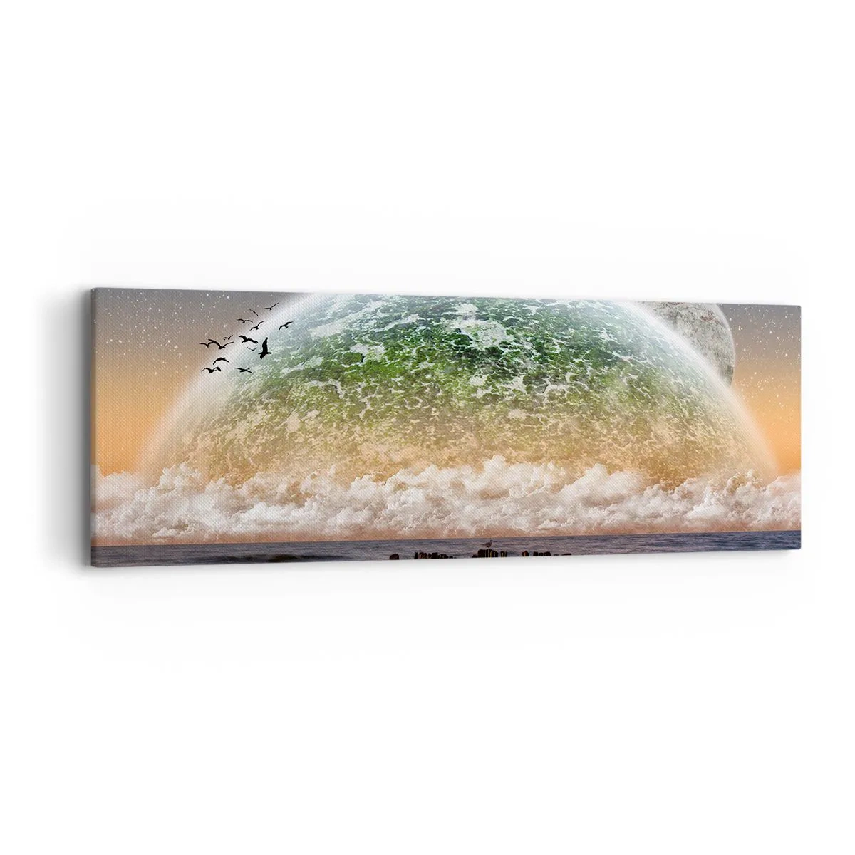 Tablou pe pânză - Și lumea a ieșit din apă - 90x30 cm