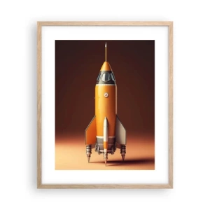 Poster în ramă de stejar deschis - Totul începe cu un vis - 40x50 cm