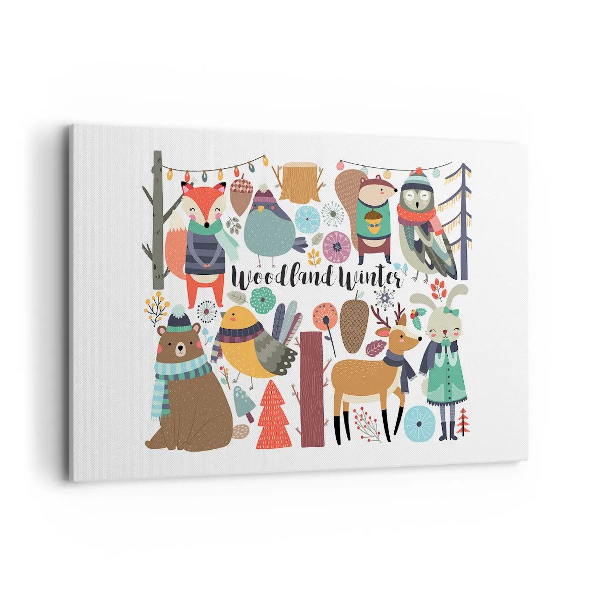 Tablou pe pânză - Un Crăciun de basm în pădure - 120x80 cm